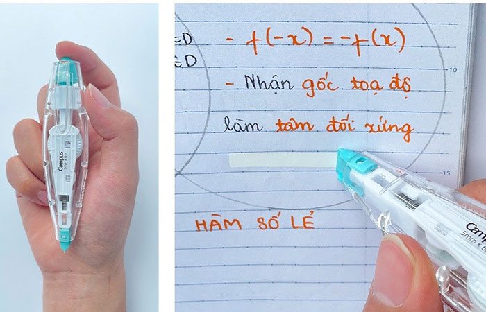 Băng xóa kéo có thể giúp xóa vết mực dễ dàng, nhanh chóng